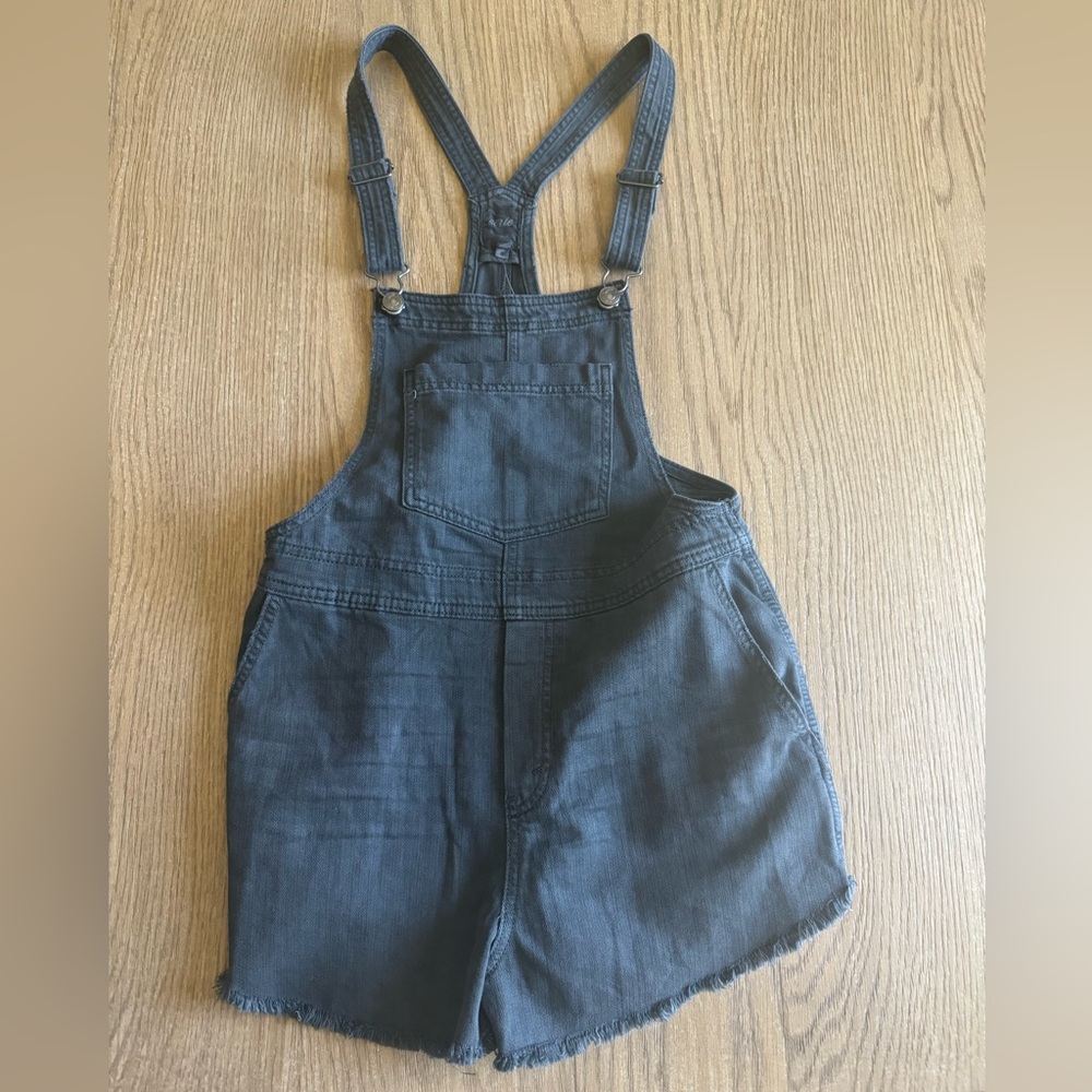 Aerie Denim Raw Hem Overalls
